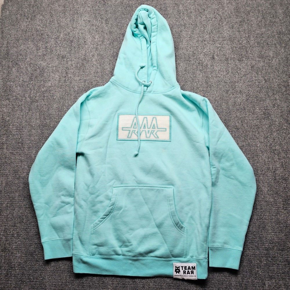 Team RAR Logo Pullover Hoodie Aqua Blue Teal Small Carter Sharer Merch